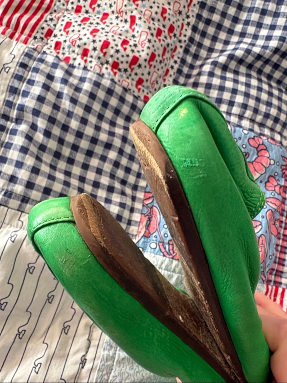 Lanvin Bright Green Leather Ballet Flats - Picture 8 of 13